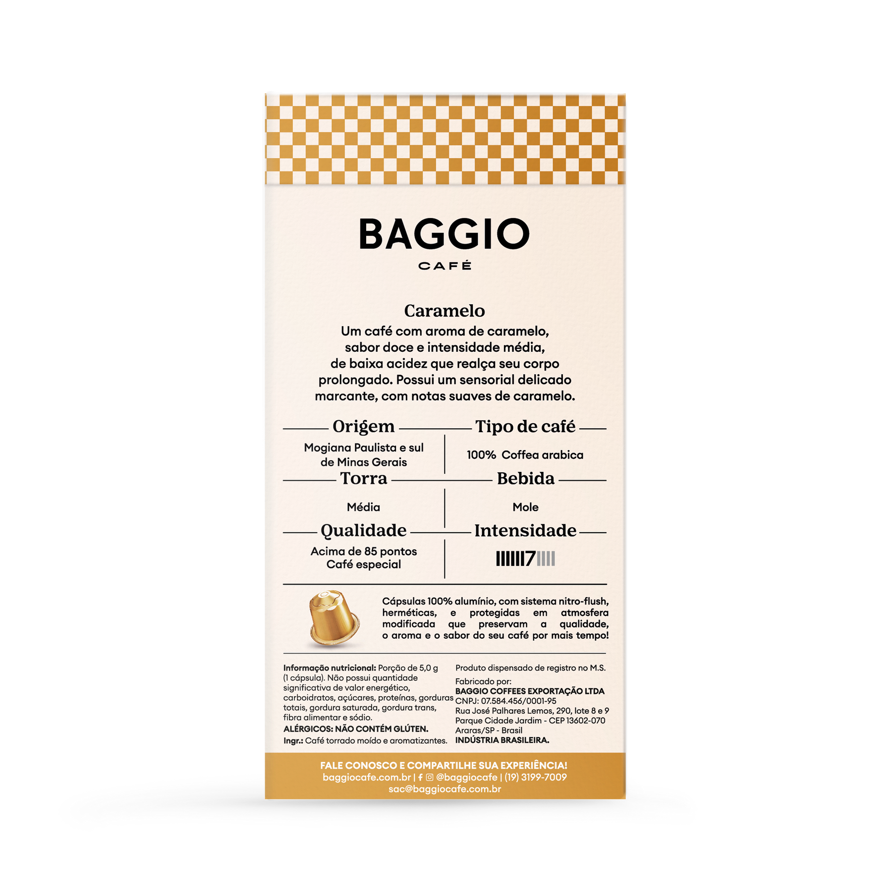 Baggio Aromas Caramelo - 20 Cápsulas - Assinatura 15% OFF