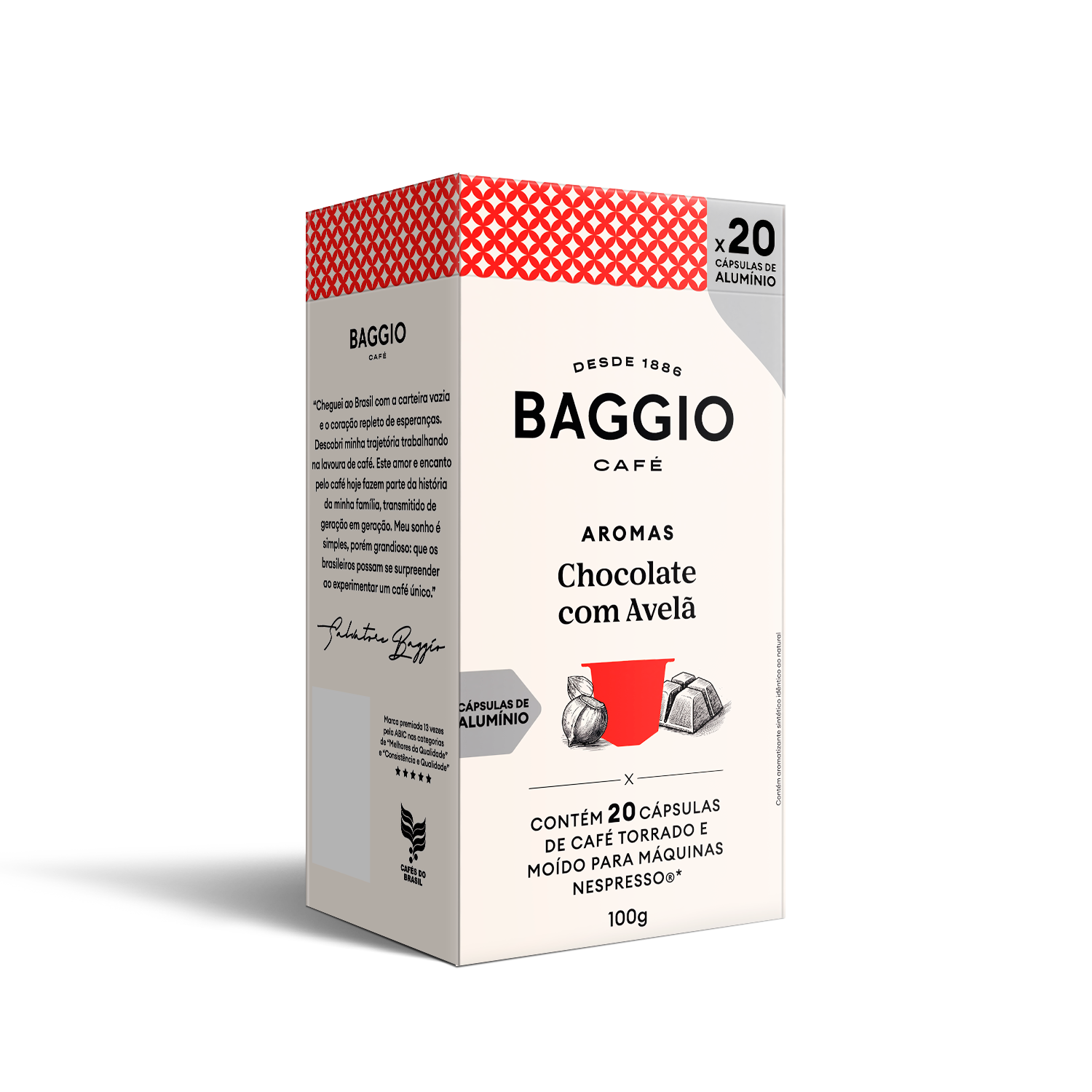 Baggio Aromas Chocolate com Avelã - 20 Cápsulas - Assinatura 15% OFF