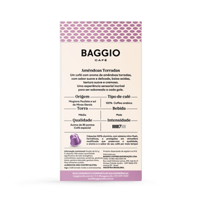Baggio Aromas Amêndoas Torradas - 10 Cápsulas - Assinatura 15% OFF