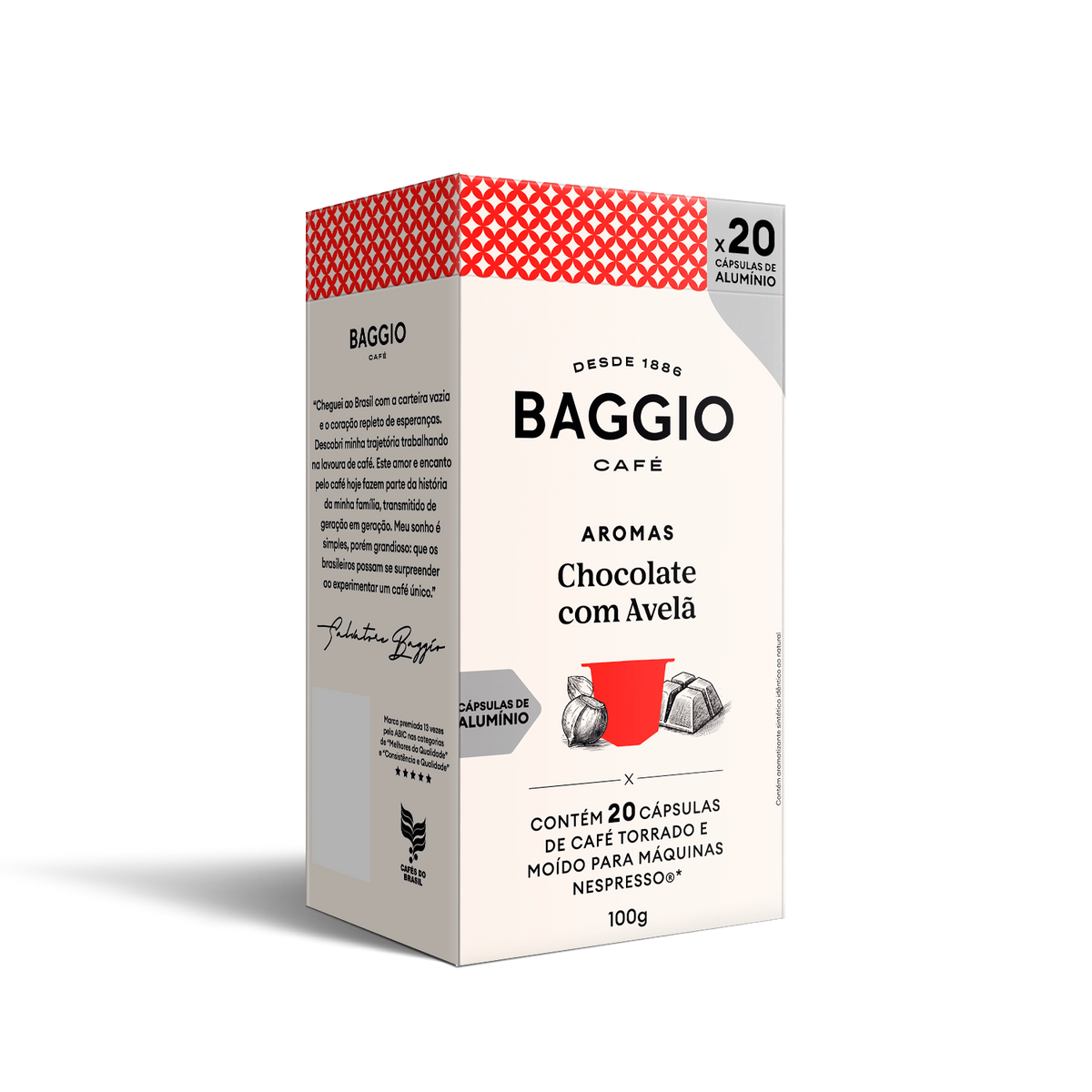 Baggio Aromas Chocolate com Avelã - 20 Cápsulas - Assinatura 15% OFF