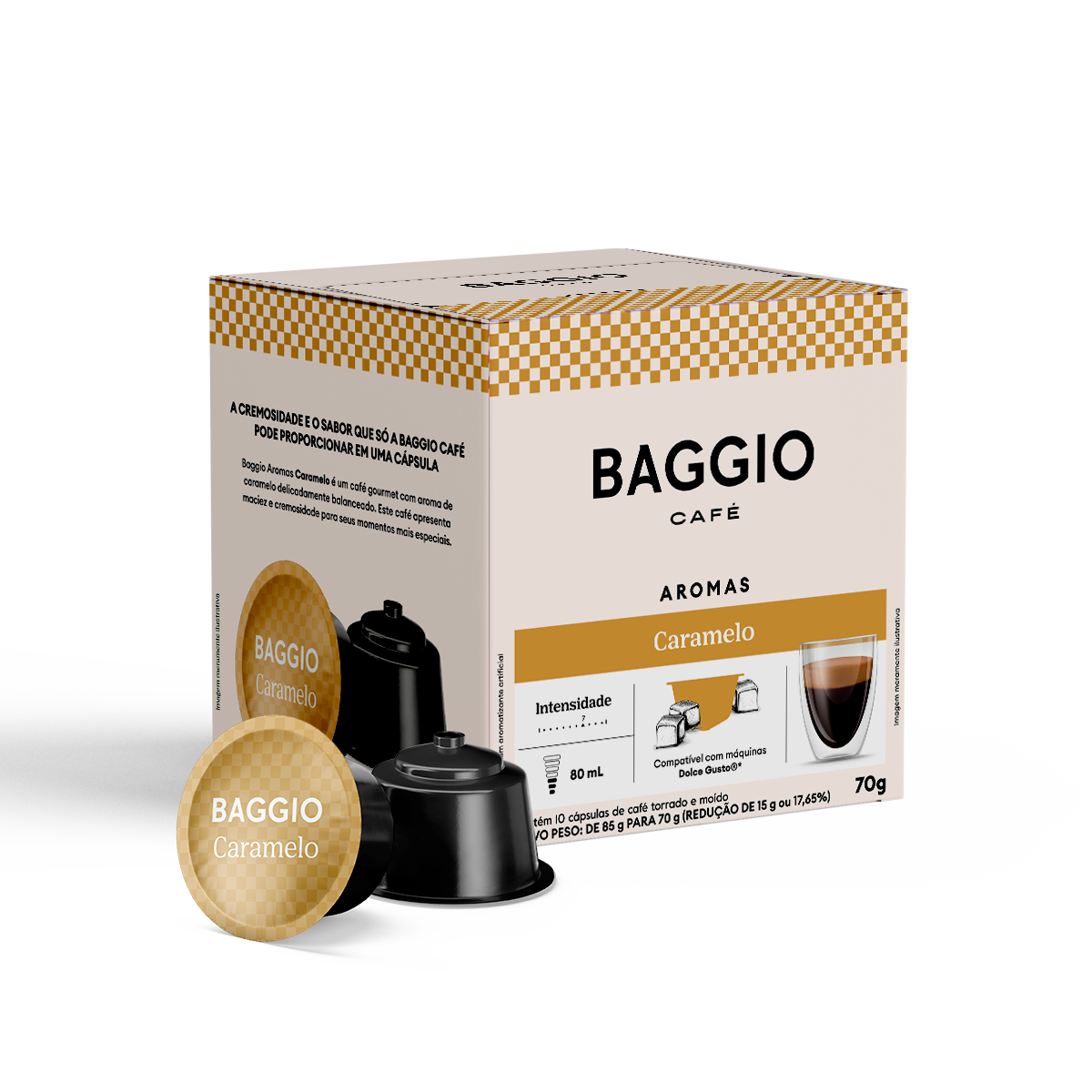 Baggio Aromas Caramelo - 10 Cápsulas p/ Dolce Gusto*